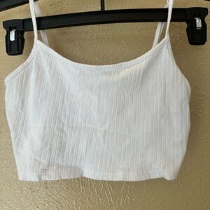 SHEIN White Ribbed Crop Top